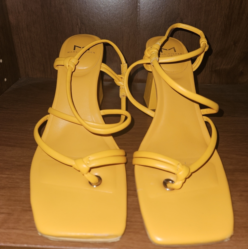 Marc Fisher Orange Giada Sandal Block Heel
